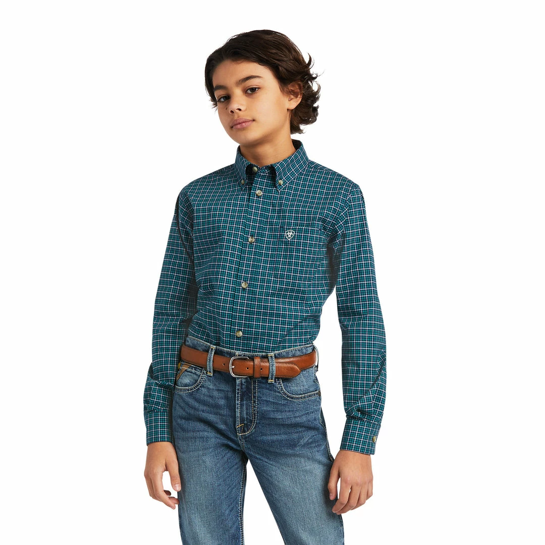 Boys Ariat Pro Declan Classic Deep Pacific Long Sleeve Shirt 1 Boys Ariat Pro Declan Classic Deep Pacific Long Sleeve Shirt