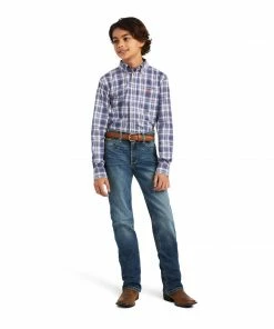 Ariat Boy's Western Shirts Boys Pro Diego Blue Indigo Long Sleeve Shirt