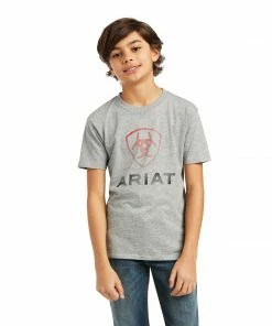Boys Ariat Blends Athletic Heather Short Sleeve T-Shirt Boy's Western Shirts