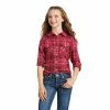 Girl's Western Shirts Girls Ariat Adobe Plaid Long Sleeve Shirt
