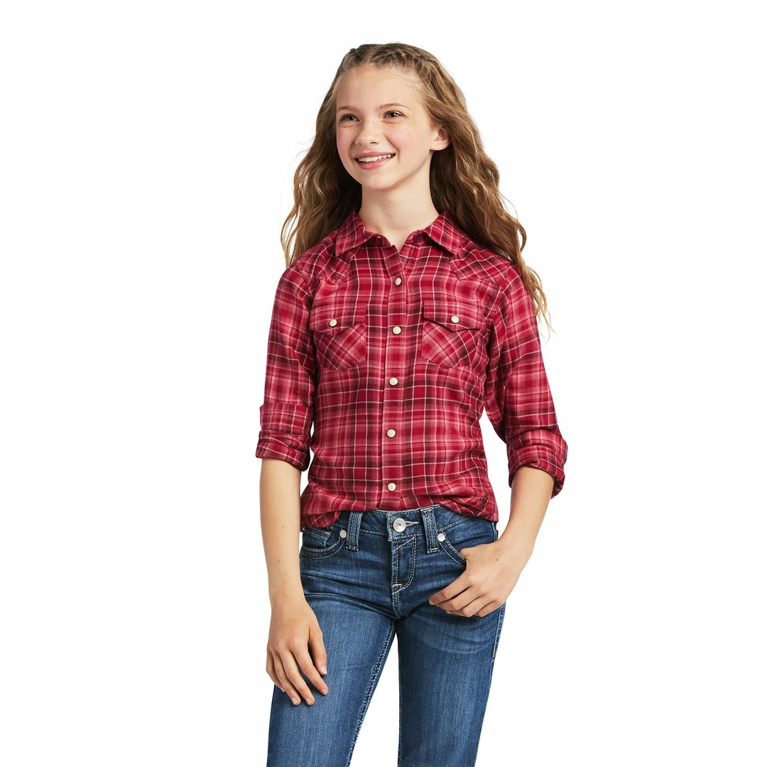 Girl's Western Shirts Girls Ariat Adobe Plaid Long Sleeve Shirt 1 Girl's Western Shirts Girls Ariat Adobe Plaid Long Sleeve Shirt