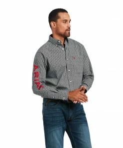 Men's Ariat Team Russ Black Classic Long Sleeve Shirt