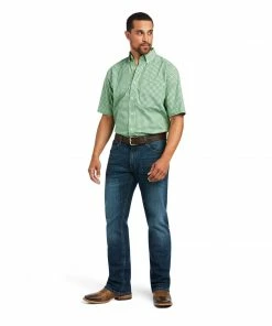 Men's Ariat Pro Dean Classic Parrot Green Short Sleeve Shirt
