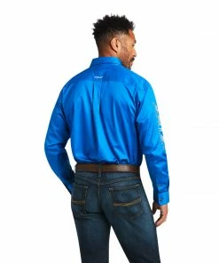 Frey Outfitters Men's Ariat Team Logo Blue Long Sleeve Shirt