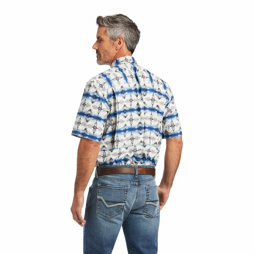 Ariat Men's Venttek Outbound Twill Blue Serape Short Sleeve Button Down Shirt Short Sleeve Shirts 2 Ariat Men's Venttek Outbound Twill Blue Serape Short Sleeve Button Down Shirt Short Sleeve Shirts