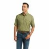 Short Sleeve Shirts Men's Ariat Venttek Outbound Classic Deep Lichen Green Short Sleeve Shirt