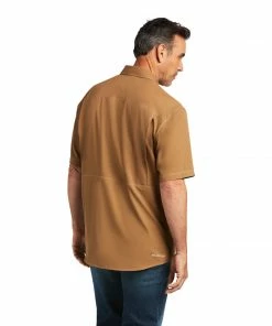 Short Sleeve Shirts Men's Ariat VentTek Outbound Malt Ball Classic Short Sleeve Shirt