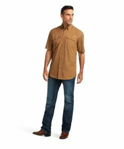 Short Sleeve Shirts Men's Ariat VentTek Outbound Malt Ball Classic Short Sleeve Shirt