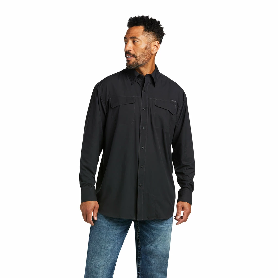 Men's Ariat VentTek Outbound Classic Fit Black Long Sleeve Shirt 1 Men's Ariat VentTek Outbound Classic Fit Black Long Sleeve Shirt