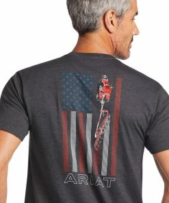 Men's Ariat Farm Charcoal Heather Short Sleeve T-Shirt T-Shirts/Polos