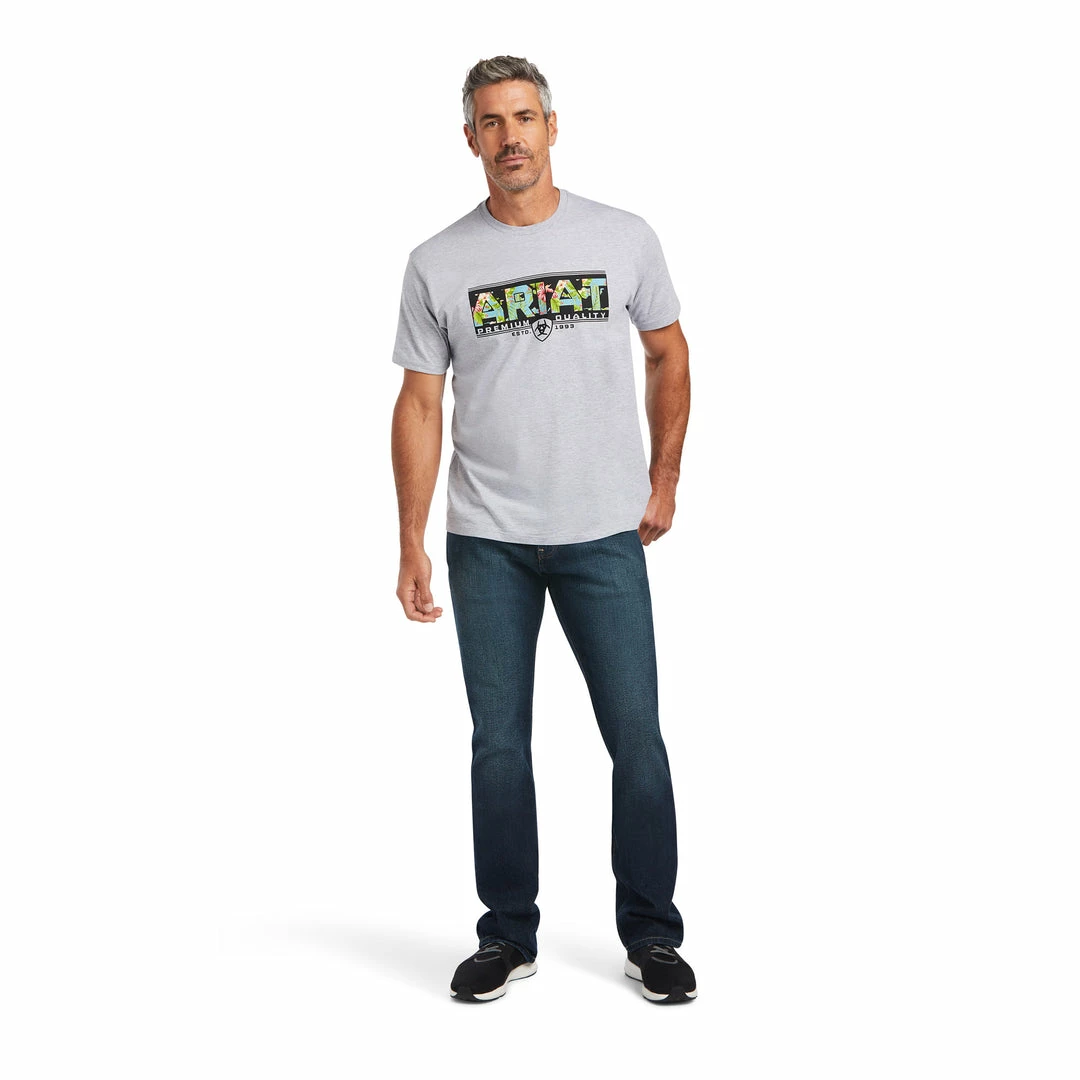 Men's Ariat Hibiscus Athletic Heather Short Sleeve Shirt 1 Men's Ariat Hibiscus Athletic Heather Short Sleeve Shirt