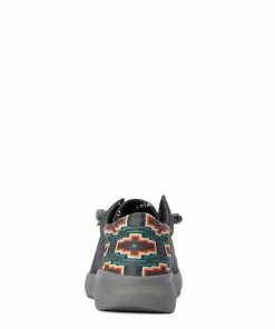 Men's Ariat Hilo Stretch Lace Heather Characoal/Turq Aztec Shoe Shoes