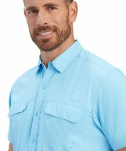 Men's Ariat VentTek Outbound Fitted Baltic Sea Short Sleeve Shirt Short Sleeve Shirts 5 Men's Ariat VentTek Outbound Fitted Baltic Sea Short Sleeve Shirt Short Sleeve Shirts