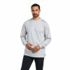 Fire Resistant Tees Men's Ariat FR Dog Tags Heather Grey Long Sleeve T-Shirt