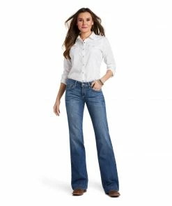 Jeans Women's Ariat Trouser Mid Rise Jennifer Wide Leg Jean