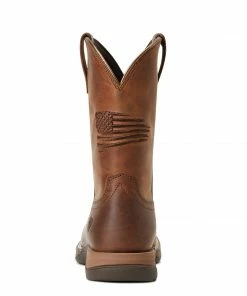 Youth Ariat Anthem Patriot Distressed Brown Kids Boots