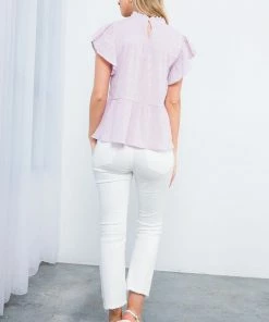 THML Tops Women's Smocked Gingham Top