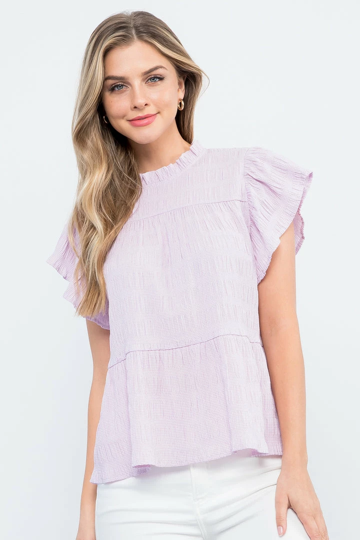 THML Tops Women's Smocked Gingham Top 1 THML Tops Women's Smocked Gingham Top