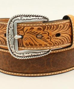 M&F Ariat Men's Croco Floral Tabs Belt