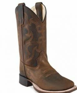 Youth Jama Brown Square Toe Boots