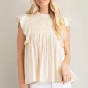 Glam Women's Cream Top
