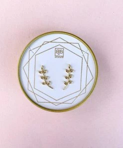 BB Lila Leaf Climber Earrings Jewelry