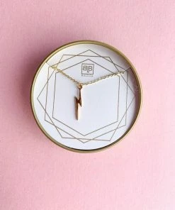 BB Lila "Flash" Small Lightning Bolt 16" Necklace