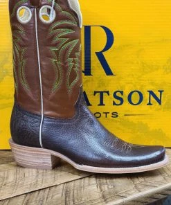 Western Boots Men's R. Watson Hickory Brown Cowhide Boots