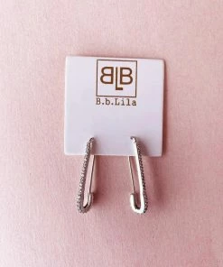 BB Lila Safety First Silver Earrings Jewelry
