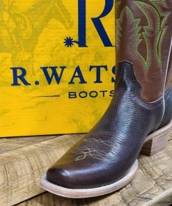 Western Boots Men's R. Watson Hickory Brown Cowhide Boots
